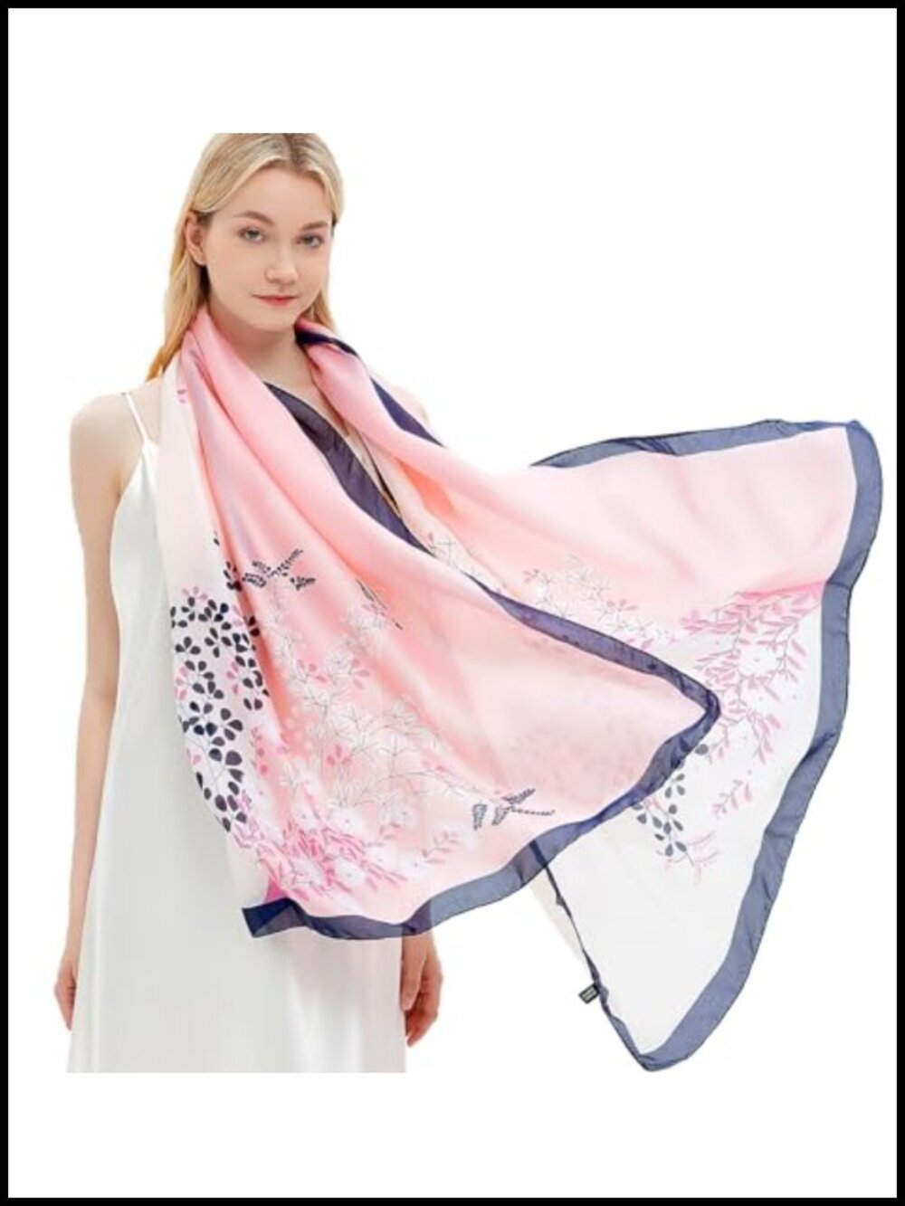 Silk Blend Satin Scarf Oversized Large Shawl Wrap Women Lightweight